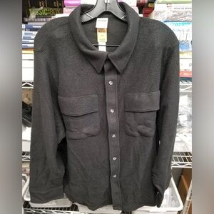 Victoria’s Secret pink reverse fleece oversized shacket black XL NwT